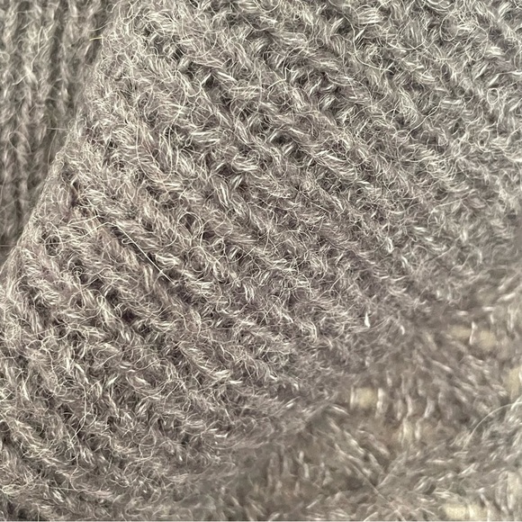 $20 SALE Knit Sweater Cowl Neck 3/4 Sleeve Fall Winter Holiday Med-Dark Gray SzM - Picture 4 of 11